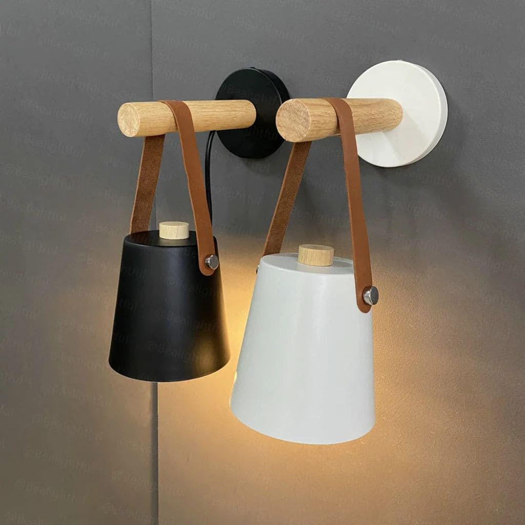 Modern Light Nordic a LED Nordic Light, legno e pelle