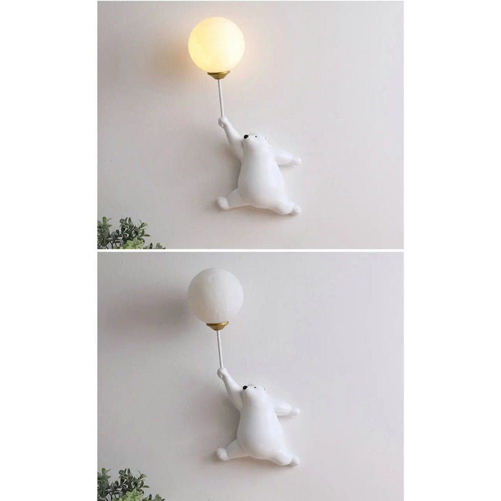 Luce da parete con orso cartone animato