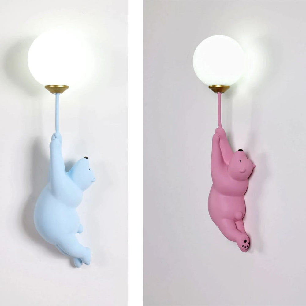 Luce da parete con orso cartone animato