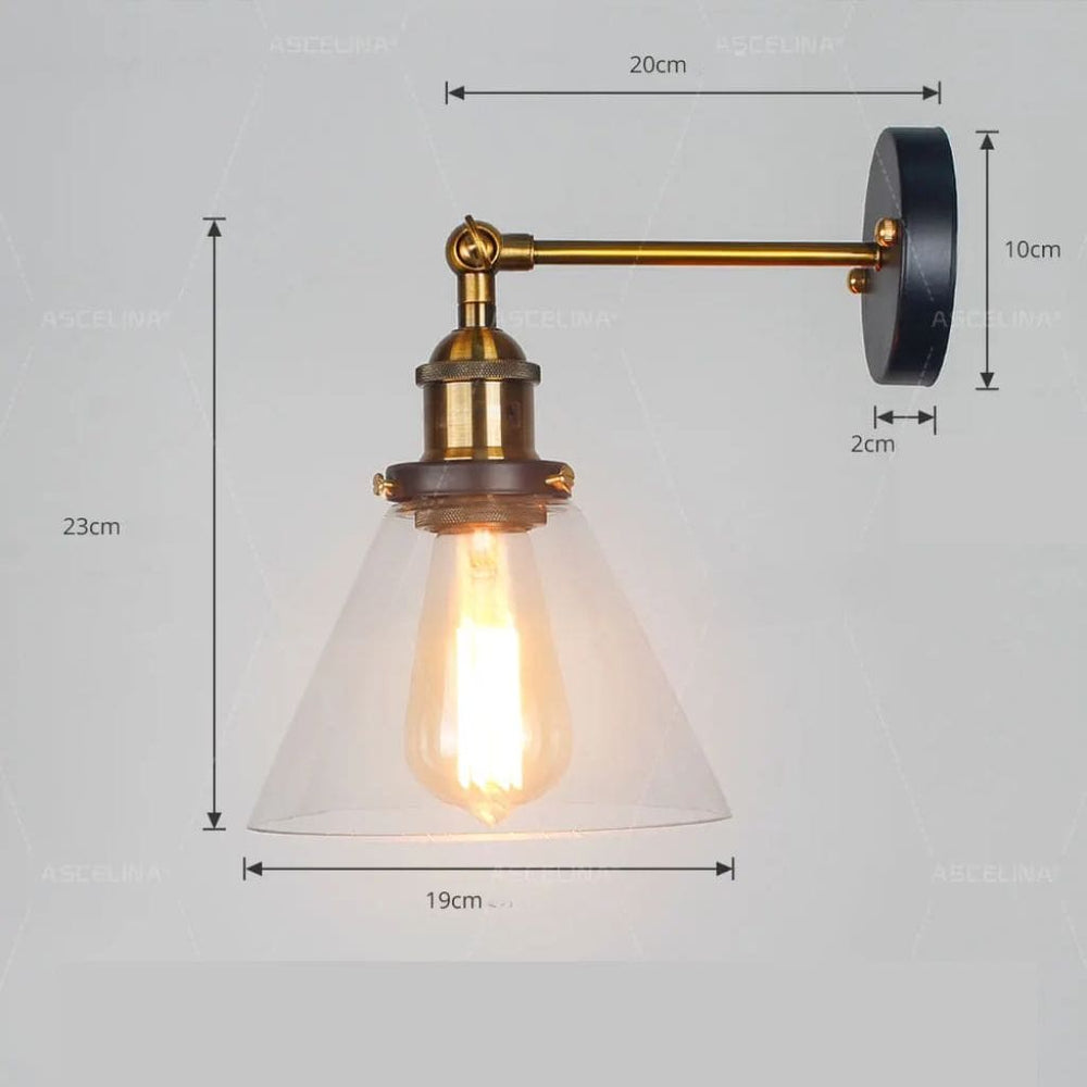 Luce della parete di vetro retrò