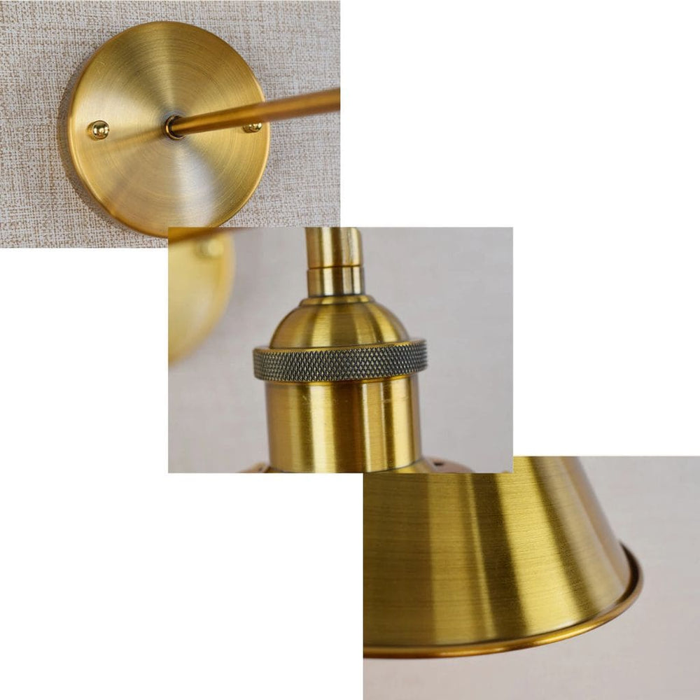 Luce murale vintage industriale d'oro