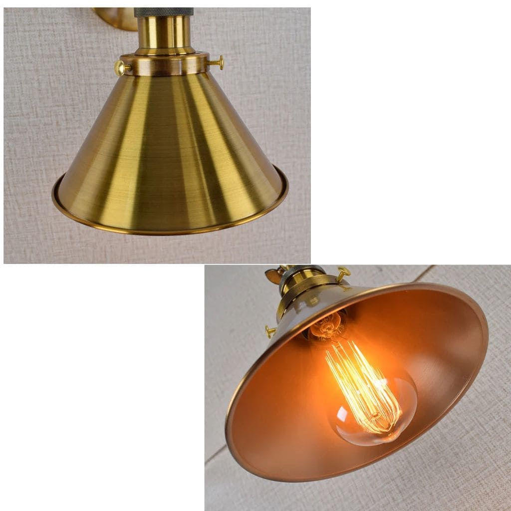 Luce murale vintage industriale d'oro