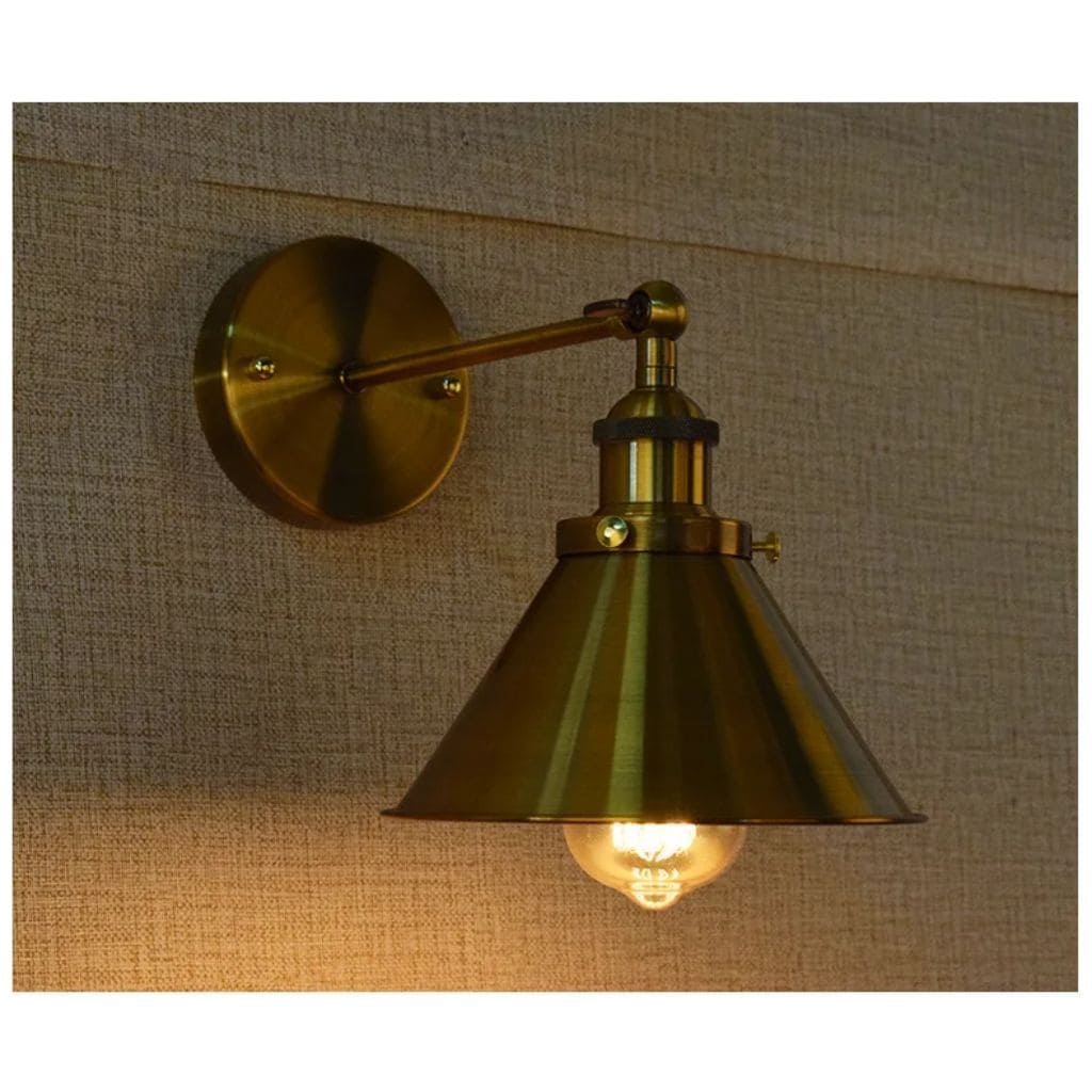 Luce murale vintage industriale d'oro