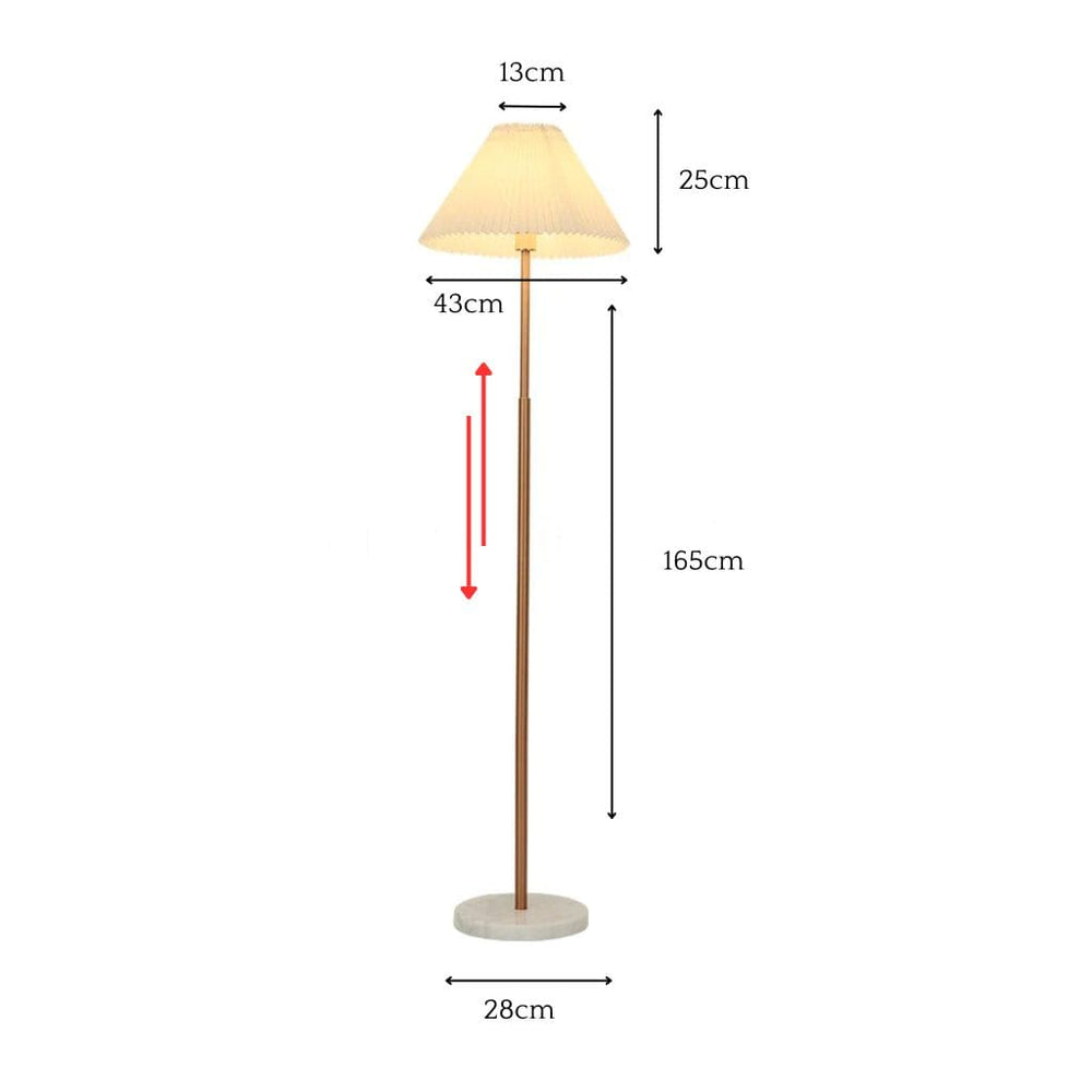 Lampada da pavimento nordico con base di marmo