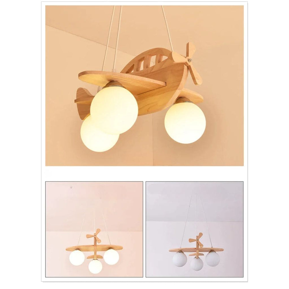 Lampadario dell'aeromobile in legno per bambini