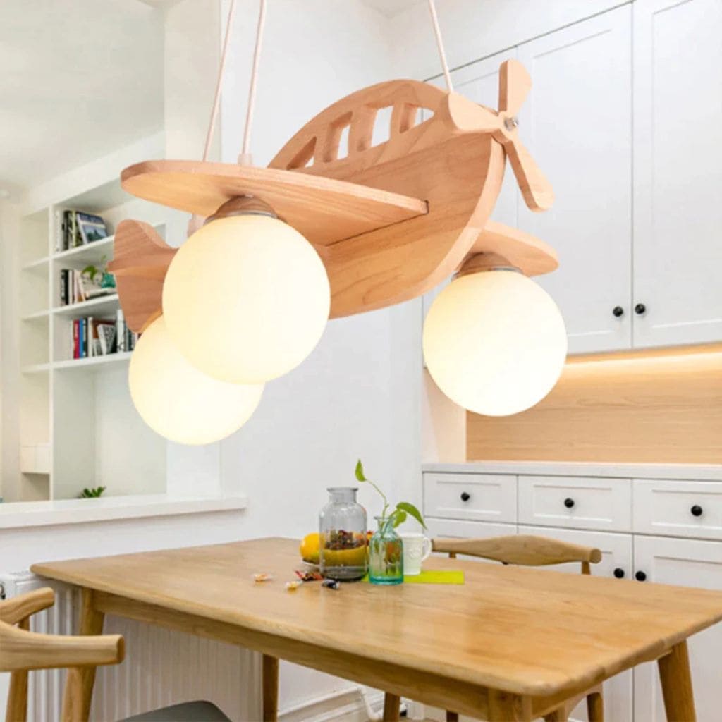 Lampadario dell'aeromobile in legno per bambini