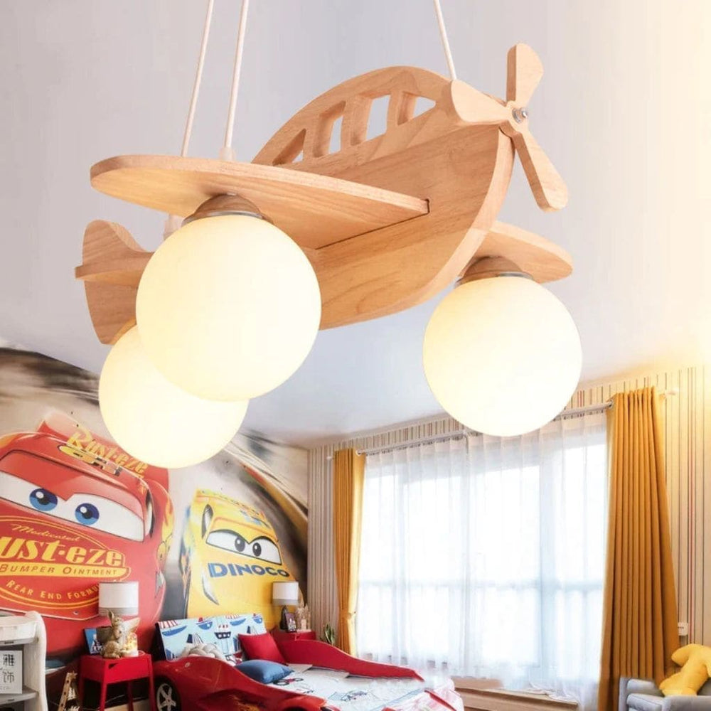 Lampadario dell'aeromobile in legno per bambini