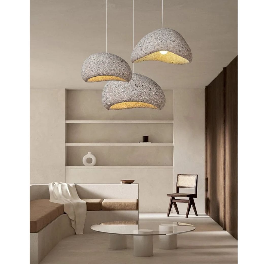 Lampadario giapponese wabi sabi moderno e minimalista granulato