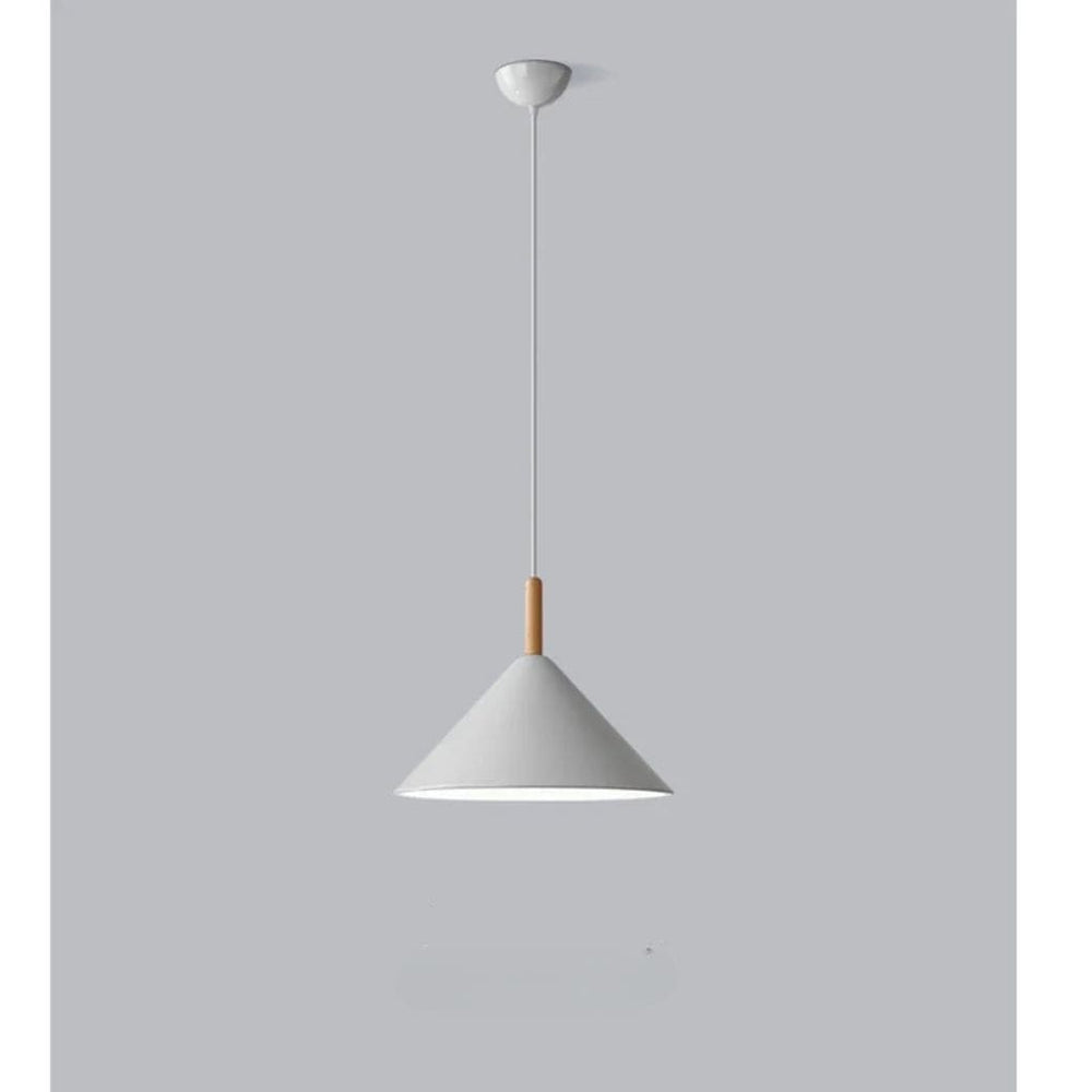 Legno minimalista e lampadario metallico