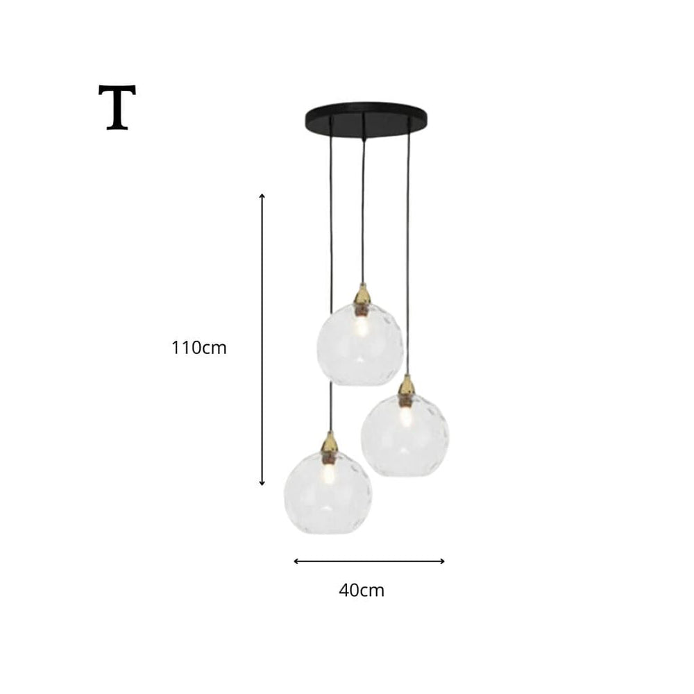 Lampadario moderno con palline di vetro colorate