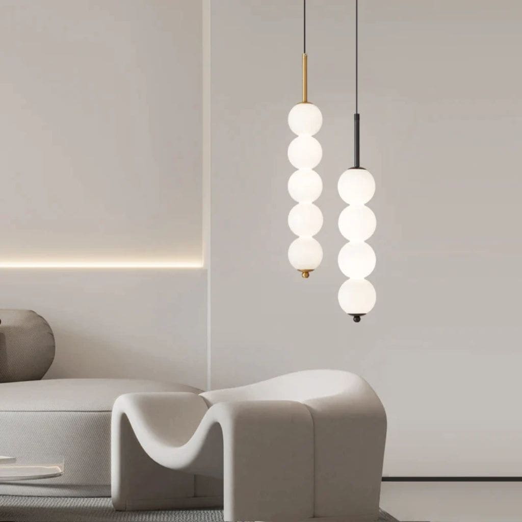 Lampadario a sfera di vetro a LED