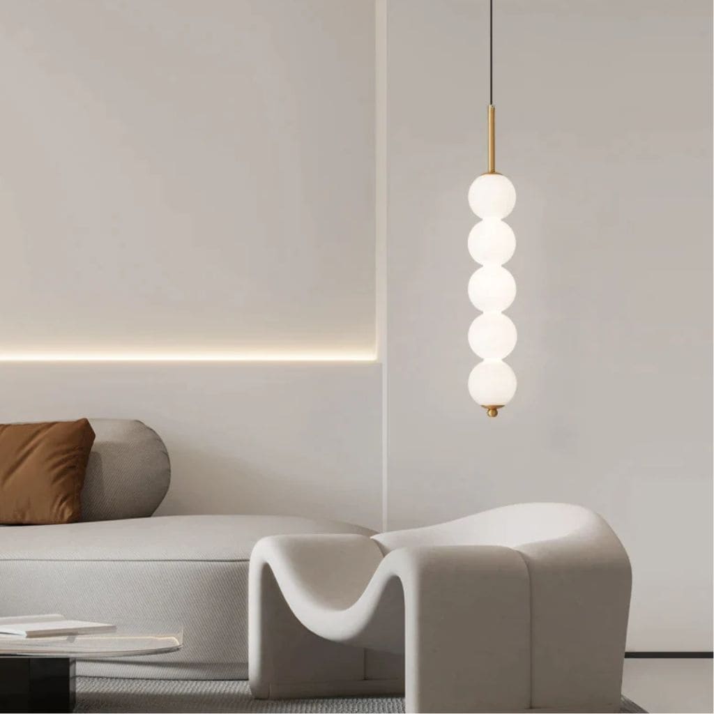 Lampadario a sfera di vetro a LED