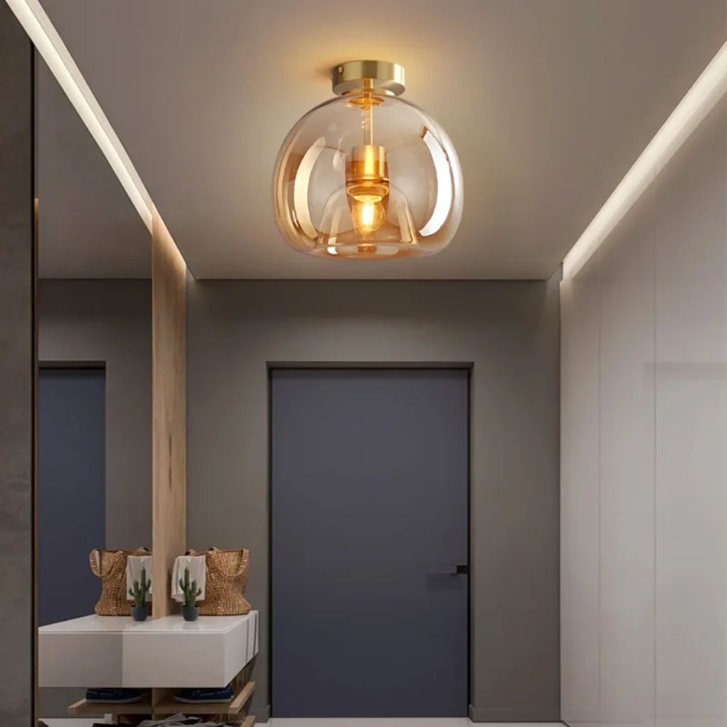 Lampadario di vetro nordico per soffitto a LED