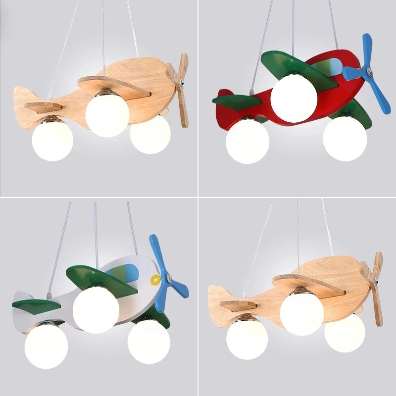 Lampadario dell'aeromobile in legno per bambini