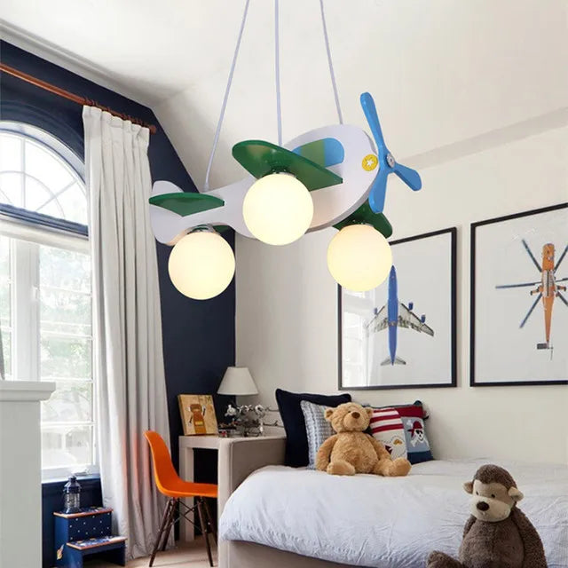 Lampadario dell'aeromobile in legno per bambini