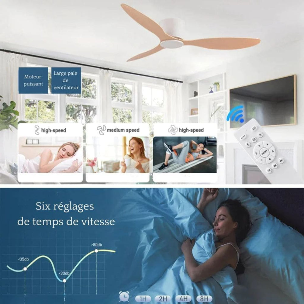 Ventilatore a soffitto moderno a led